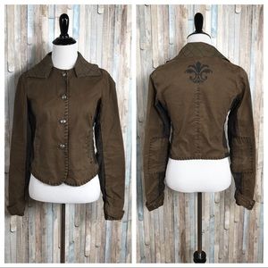 Free People XS Olive Army Military Utility Jacket